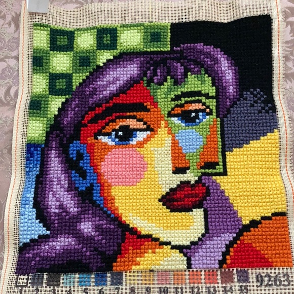 NEW large Picasso inspired hand sewn wall art